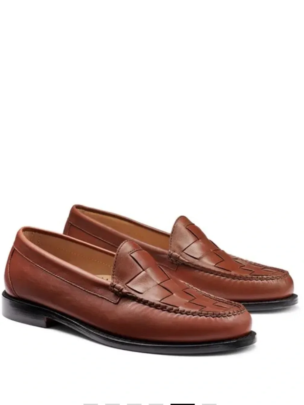 G.H Bass Larson Venetian Weave Loafers Tan Leather men’s shoes Revolve 12